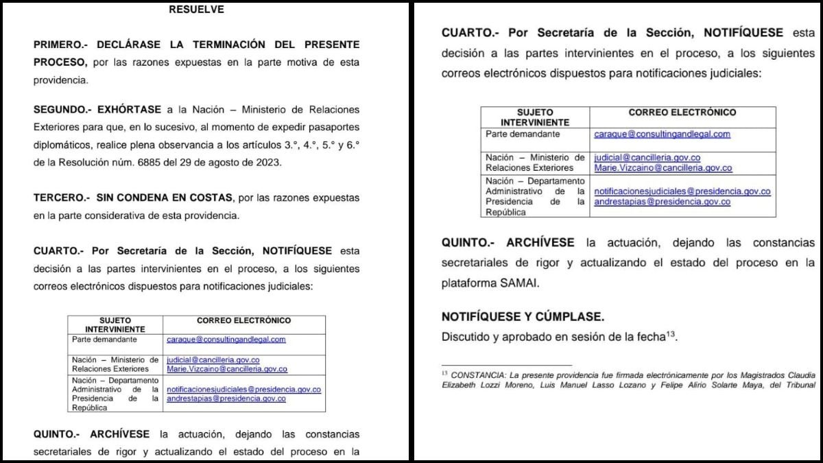 Consejo de Estado | Juan Fernando Petro| Pasaportes | 